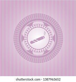 joint, cigarette icon inside retro style pink emblem