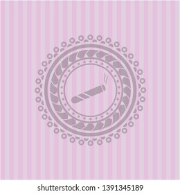 joint, cigarette icon inside retro style pink emblem