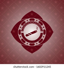 joint, cigarette icon inside retro style red emblem