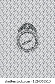 joint, cigarette icon inside shiny silver emblem. Scales pattern. Vector Illustration. Detailed.