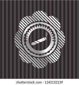 joint, cigarette icon inside silver emblem