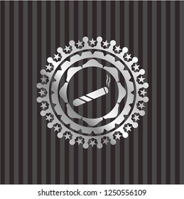 joint, cigarette icon inside silver emblem