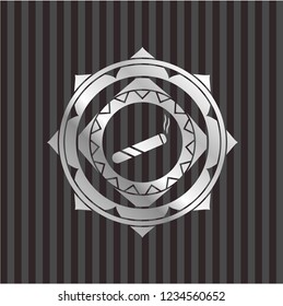 joint, cigarette icon inside silvery badge