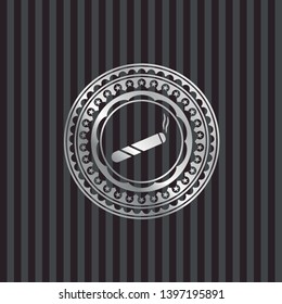 joint, cigarette icon inside silvery shiny emblem