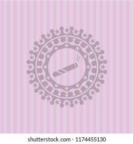 joint, cigarette icon inside vintage pink emblem
