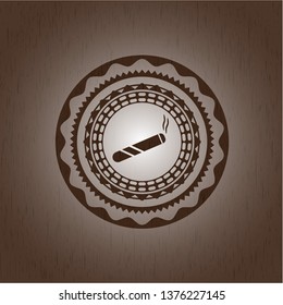 joint, cigarette icon inside wood signboards