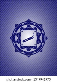 joint, cigarette icon with jean texture