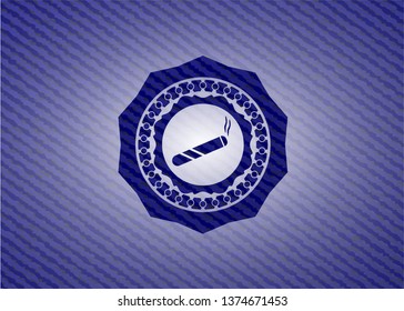 joint, cigarette icon with jean texture