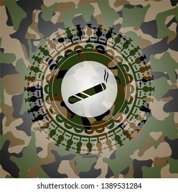 joint, cigarette icon on camo pattern