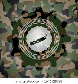 joint, cigarette icon on camo pattern