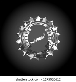 joint, cigarette icon on grey camouflaged pattern