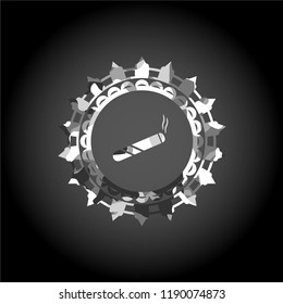 joint, cigarette icon on grey camo texture