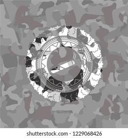 joint, cigarette icon on grey camo texture