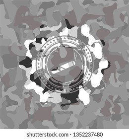 joint, cigarette icon on grey camouflage pattern