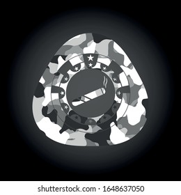 joint, cigarette icon on grey camo texture
