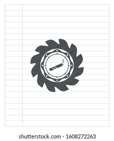 joint, cigarette icon pencil draw. Vector Illustration. Detailed.