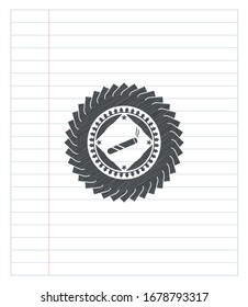 joint, cigarette icon pencil strokes emblem. Vector Illustration. Detailed.