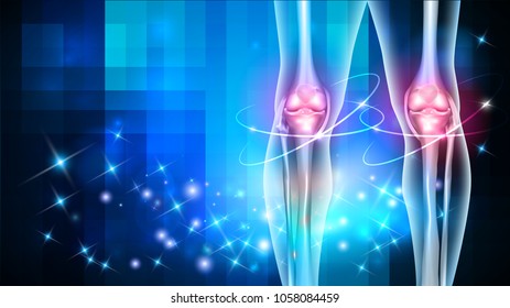 Joint damage treatment abstract blue background with beautiful glow 