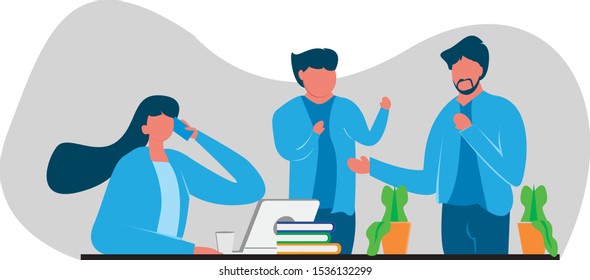 joint discussion in the office