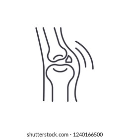 Joint disease line icon concept. Joint disease vector linear illustration, symbol, sign