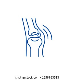 Joint disease line icon concept. Joint disease flat  vector symbol, sign, outline illustration.