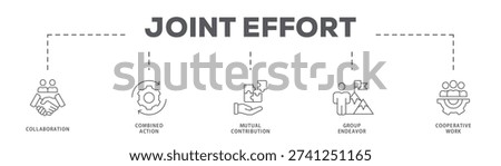 Joint Effort banner web icon vector illustration concept with icon of Collaboration, Combined Action, Mutual Contribution, Group Endeavor, Cooperative Work