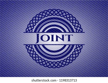 Joint emblem with denim texture