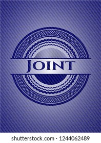 Joint emblem with jean texture