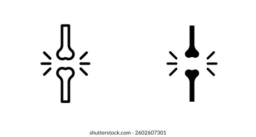 Joint flat Icons in line outline and flat solid style on white background
