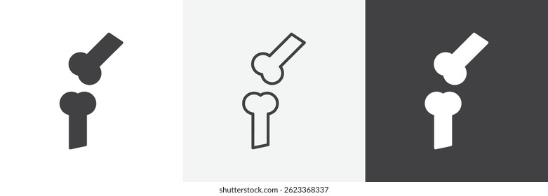 Joint flat and liner vector icons set