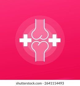 joint healing icon, injury rehabilitation vector design