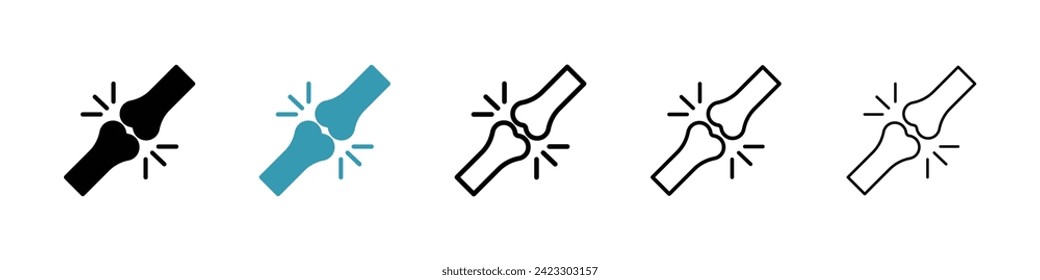 Joint Health Vector Icon Set. Knochenpflege-Vektorsymbol für UI-Design.