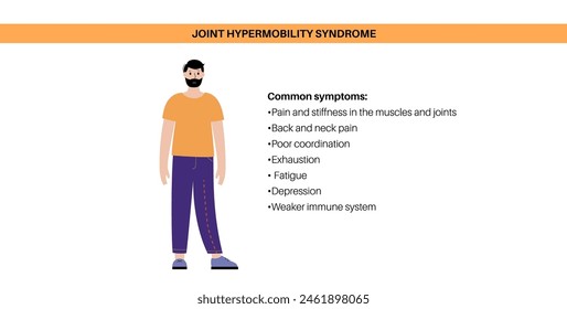 Joint hypermobility syndrome or hypermobility spectrum disorder. Abnormal large range of movement in human legs. Elastic, and stretchy skin and limbs in the human body medical flat vector illustration