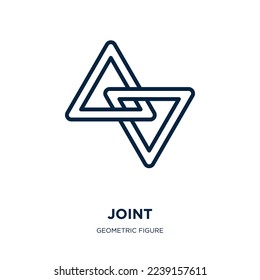 Gelenksymbol aus der geometrischen Figurensammlung. Dünne lineare Gelenke, Körper, Skizze einzeln auf weißem Hintergrund. Zeilenvektorgelenk, Symbol für Web und Mobile