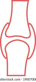 Joint icon, Knee joint, bones line icon, Vector icon