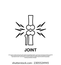 Joint icon knee bones logo template vector image