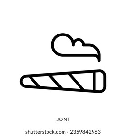 joint icon. Line Art Style Design Isolated On White Background