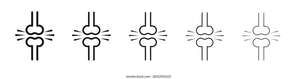 Gemeinsames Symbol, Vektorgrafik-Umriss-Set-Illustrationszeichen