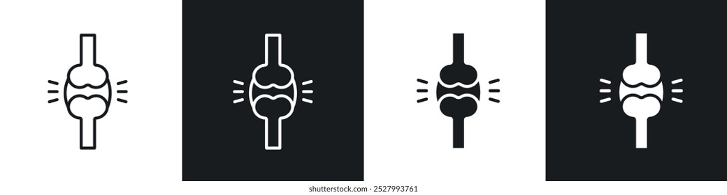 Joint icon vector icon set black filled and outlined style.