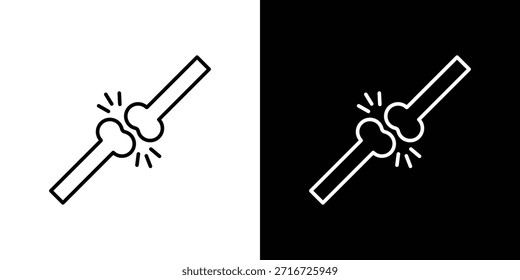 Ícones de junção vetor preto e branco, conjunto de ícones de linha.