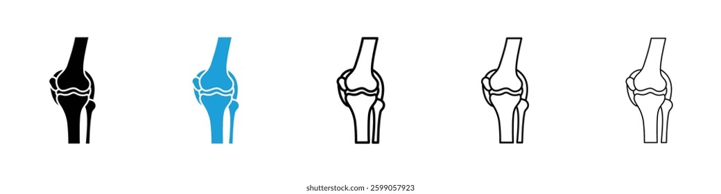 Joint icons vector illustrations in black and blue colors for web and ui designs