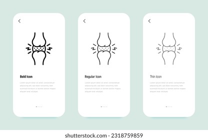 Joint injury, inflammation thin line icon. Arthritis symptom. Vector illustration.