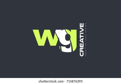 joint joined letter combination alphabet green background  logo icon design company