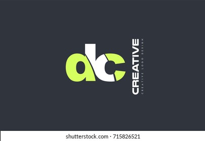 joint joined letter combination  dc d c alphabet green blue blackground technology media logo icon design company