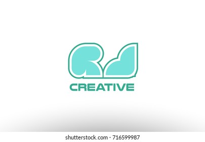 joint joined letter combination green pastel alphabet letter rj r j logo icon design company