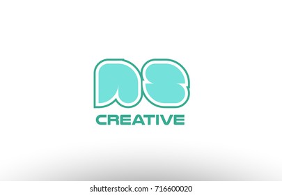 joint joined letter combination green pastel alphabet letter ns n s logo icon design company