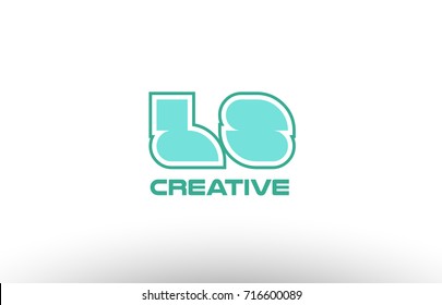 joint joined letter combination green pastel alphabet letter ls l s logo icon design company