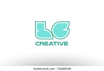joint joined letter combination green pastel alphabet letter lg l g logo icon design company
