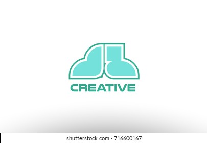 joint joined letter combination green pastel alphabet letter jl j l logo icon design company