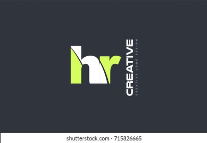 joint joined letter combination  hr h r alphabet green blue blackground technology media logo icon design company